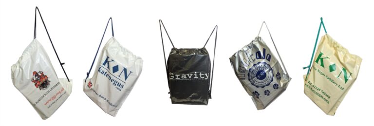 Polythene Duffle Sports Kit Carrier Bags with Rope Handles